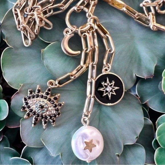 Evil eye stars and moon necklace. Protection necklace. - Picture 16 of 16